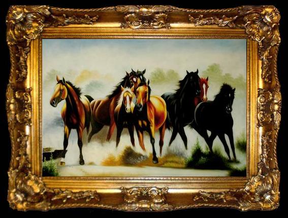 framed  unknow artist Horses 045, ta009-2